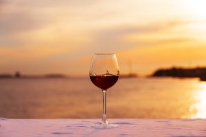 Shark Wine Glass in Sunset